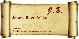 Jenet Bozsóka névjegykártya